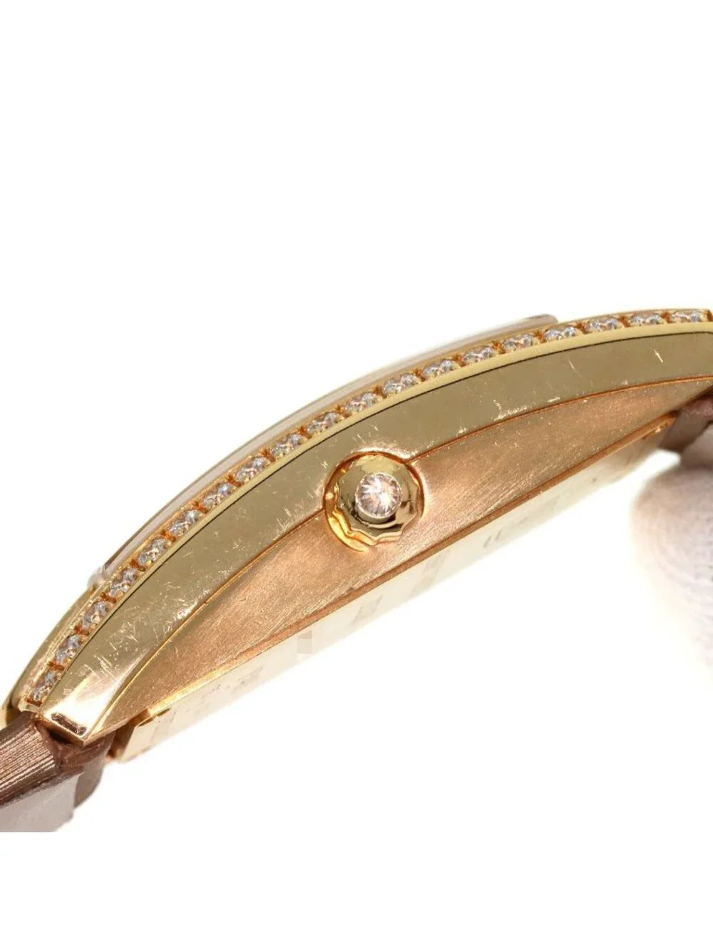 Harry Winston 332 Lqr Avenue C Mini Diamond Bezel Watch 18k Pink Gold Satin